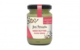 Jus' Amazin Seed Butter, Mixed Seeds (Crunchy with Flax and Sunflower Seeds)  Glass Jar  125 grams